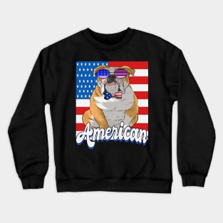 English Bulldog 4th of July American Crewneck Sweatshirt